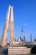 China: Monument to the People's Heroes in Huangpu Park with the Oriental Pearl TV Tower in Pudong (centre), Shanghai